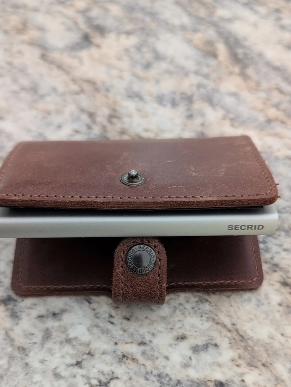 Secrid Brown Leather Card Wallet In GUC